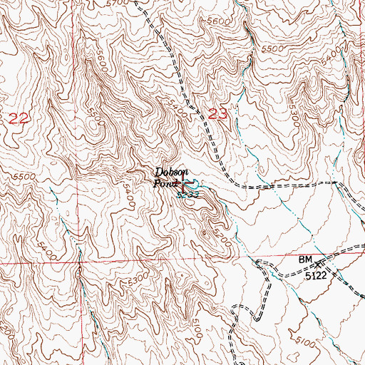 Topographic Map of Dobson Pond, WY