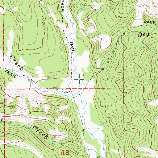 Topographic Map of Dog Creek, WY