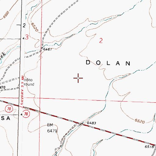 Topographic Map of Dolan Mesa, WY