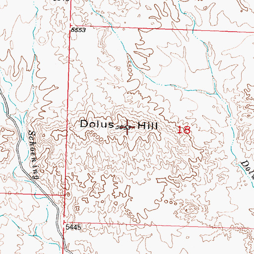 Topographic Map of Dolus Hill, WY