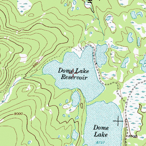 Topographic Map of Dome Lake Reservoir, WY