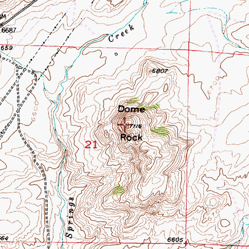 Topographic Map of Dome Rock, WY