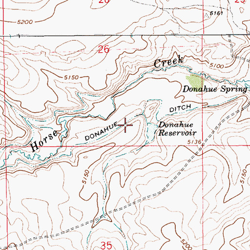 Topographic Map of Donahue Ditch, WY