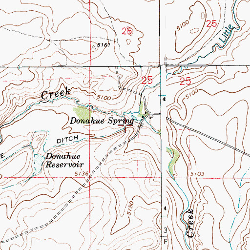 Topographic Map of Donahue Spring, WY