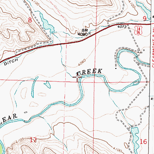 Topographic Map of Donkey Creek, WY
