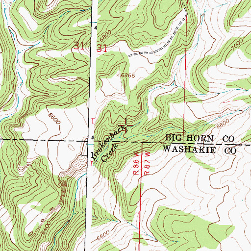 Topographic Map of Dorn Draw, WY