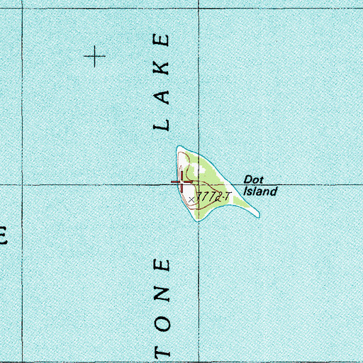Topographic Map of Dot Island, WY