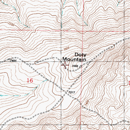 Topographic Map of Doty Mountain, WY