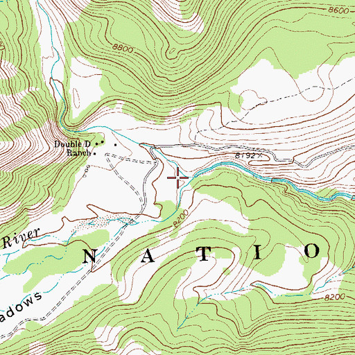 Topographic Map of Double D Ranch, WY
