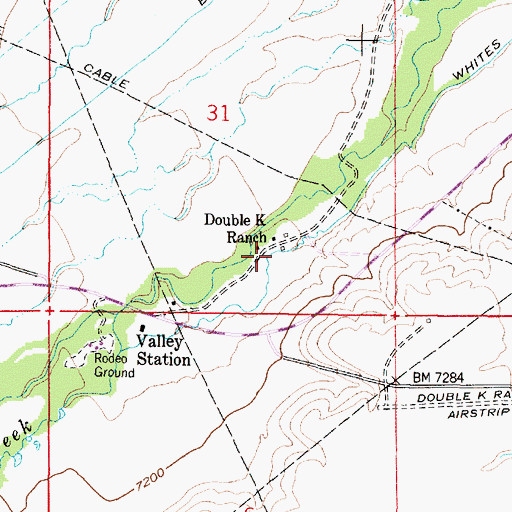 Topographic Map of Double K Ranch, WY