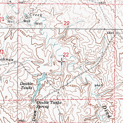 Topographic Map of Double Tanks Draw, WY