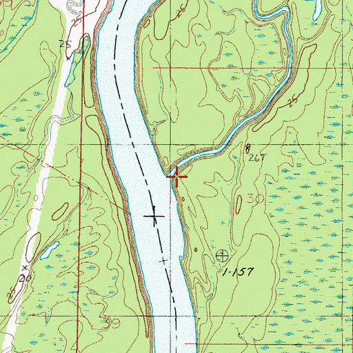 Topographic Map of Bassett Creek, AL