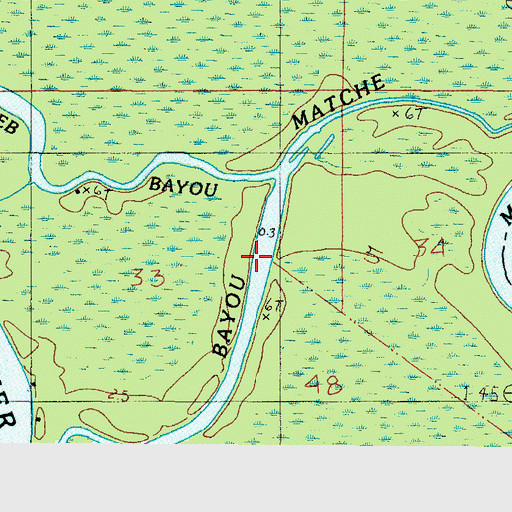 Topographic Map of Bayou Matche, AL