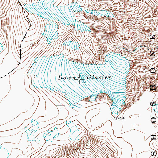 Topographic Map of Downs Glacier, WY