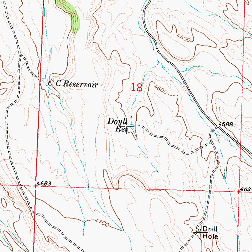 Topographic Map of Doyle Reservoir, WY