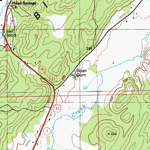 Topographic Map of Bean Cemetery, AL