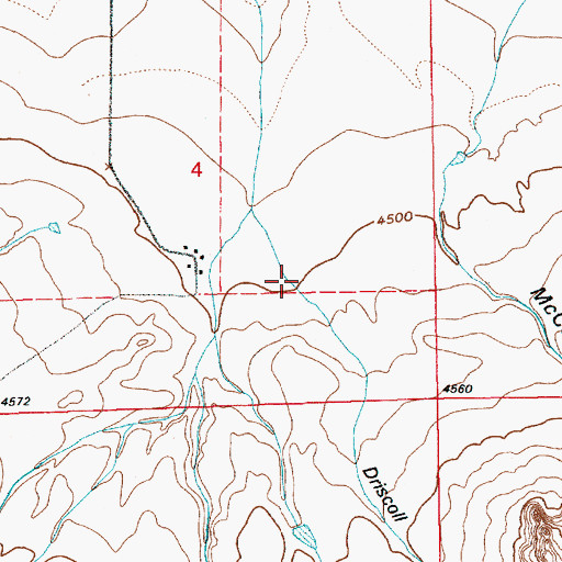 Topographic Map of Driscoll Canyon, WY