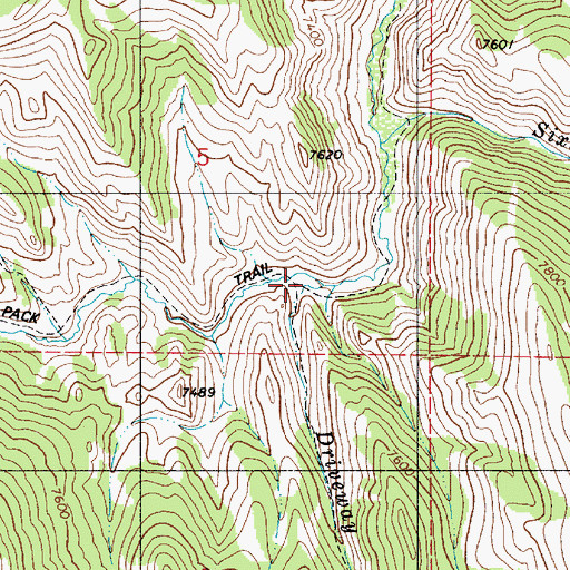 Topographic Map of Driveway Creek, WY
