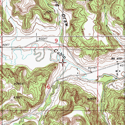 Topographic Map of Dry Cabin Creek, WY