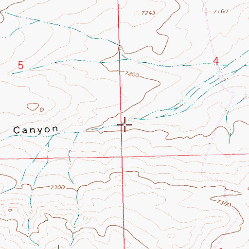 Topographic Map of Dry Canyon, WY