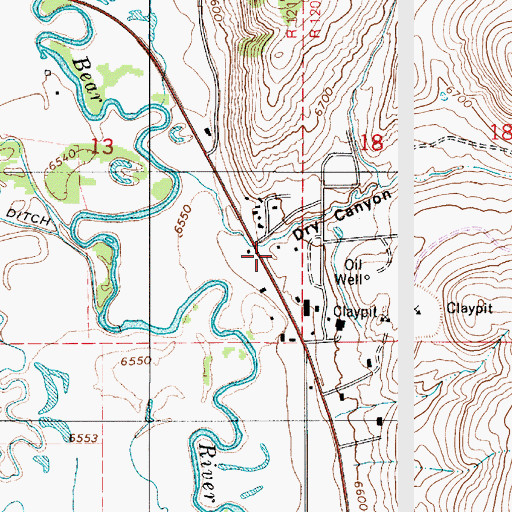 Topographic Map of Dry Canyon, WY