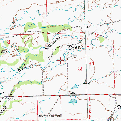 Topographic Map of Dry Cottonwood Creek, WY