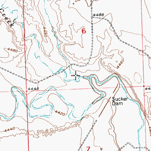 Topographic Map of Dry Cottonwood Creek, WY