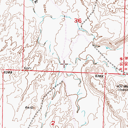 Topographic Map of Dry Coyote Creek, WY