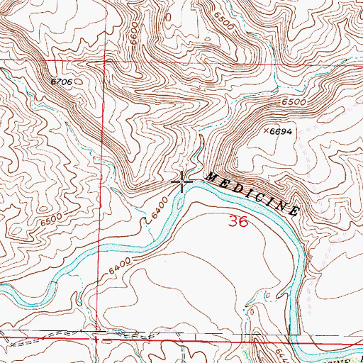 Topographic Map of Dry Creek, WY