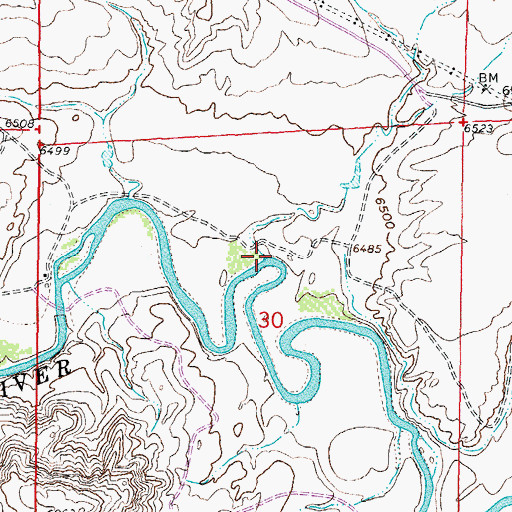 Topographic Map of Dry Creek, WY