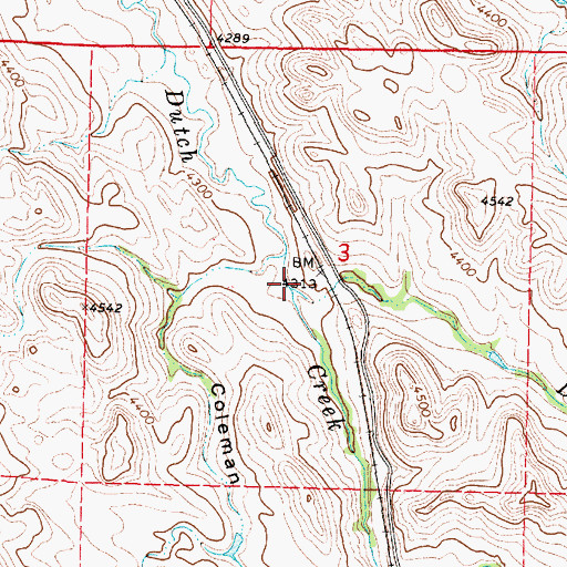 Topographic Map of Dry Creek, WY