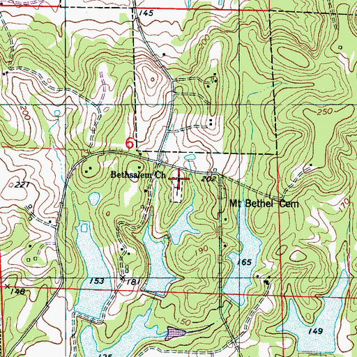 Topographic Map of Bethsalem Presbyterian Church, AL
