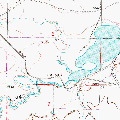 Topographic Map of Dry Creek, WY