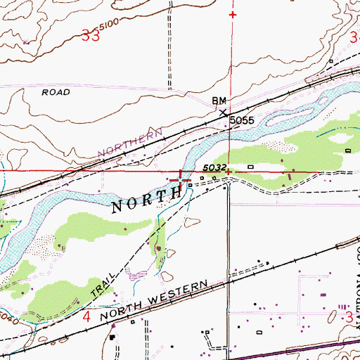 Topographic Map of Dry Creek, WY