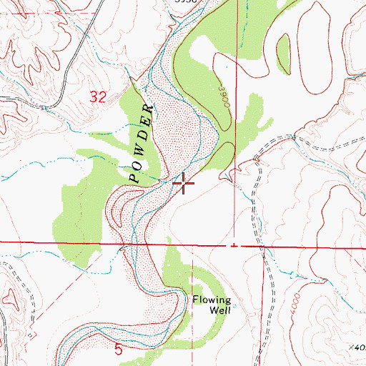 Topographic Map of Dry Creek, WY