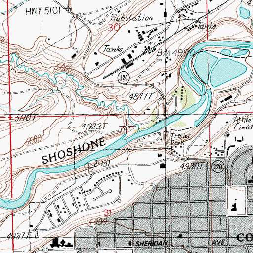 Topographic Map of Dry Creek, WY