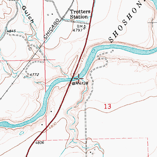 Topographic Map of Dry Creek, WY