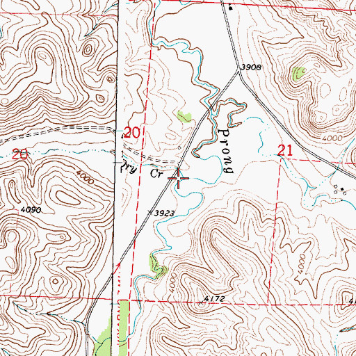 Topographic Map of Dry Creek, WY