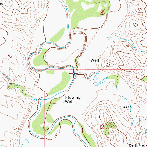 Topographic Map of Dry Creek, WY
