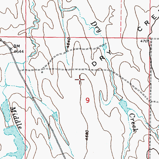 Topographic Map of Dry Creek Basin, WY