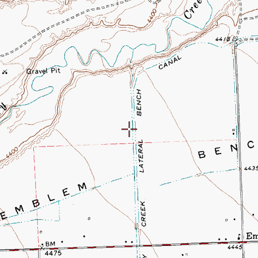 Topographic Map of Dry Creek Lateral Bench Canal, WY