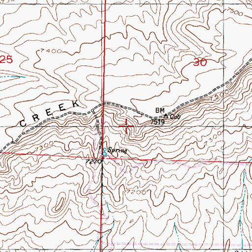Topographic Map of Dry Creek Rim, WY