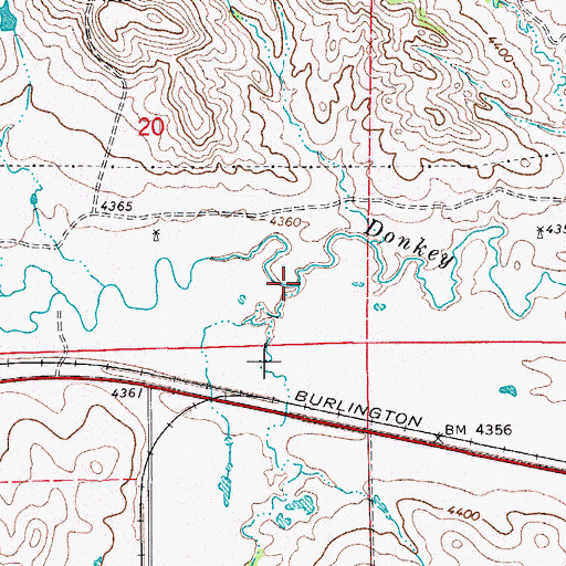 Topographic Map of Dry Donkey Creek, WY