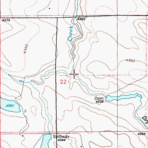 Topographic Map of Dry Draw, WY