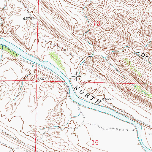 Topographic Map of Dry Draw, WY