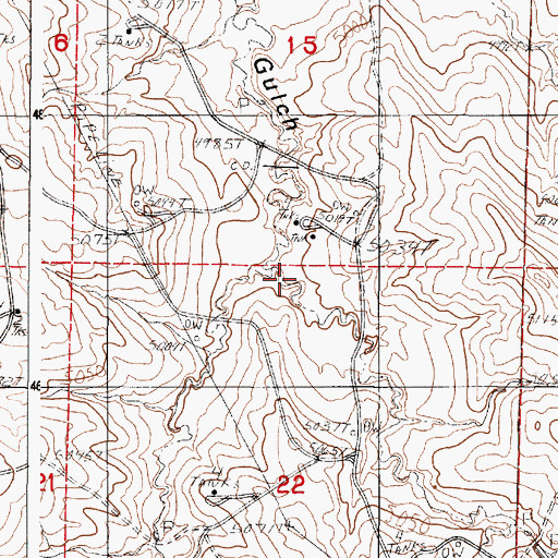 Topographic Map of Dry Draw, WY