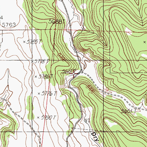 Topographic Map of Dry Draw, WY