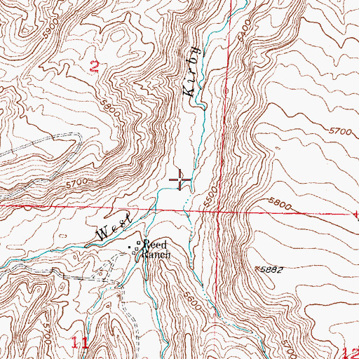 Topographic Map of Dry Fork, WY