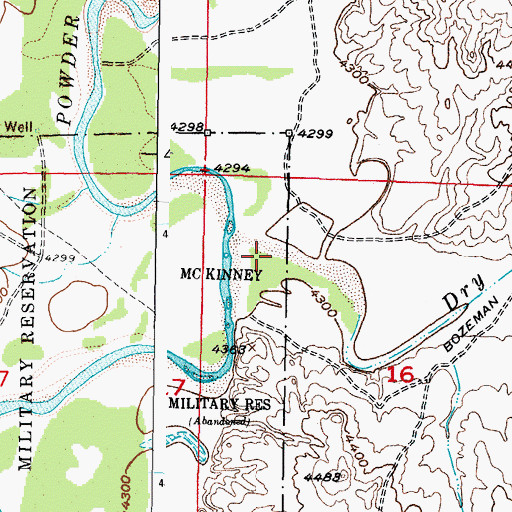 Topographic Map of Dry Fork Powder River, WY