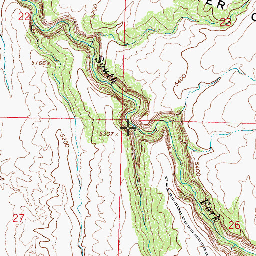 Topographic Map of Dry Gulch, WY